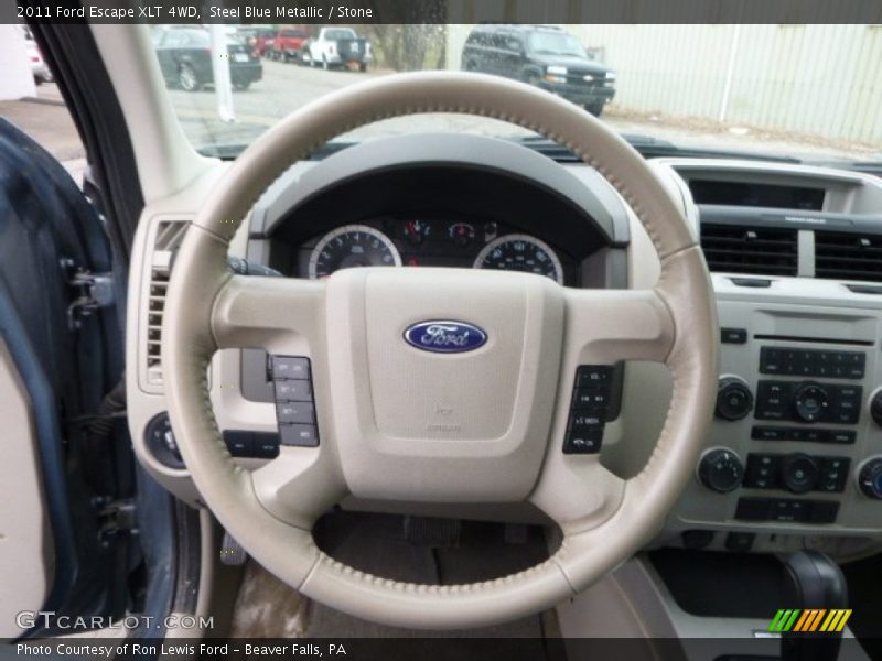 Steel Blue Metallic / Stone 2011 Ford Escape XLT 4WD