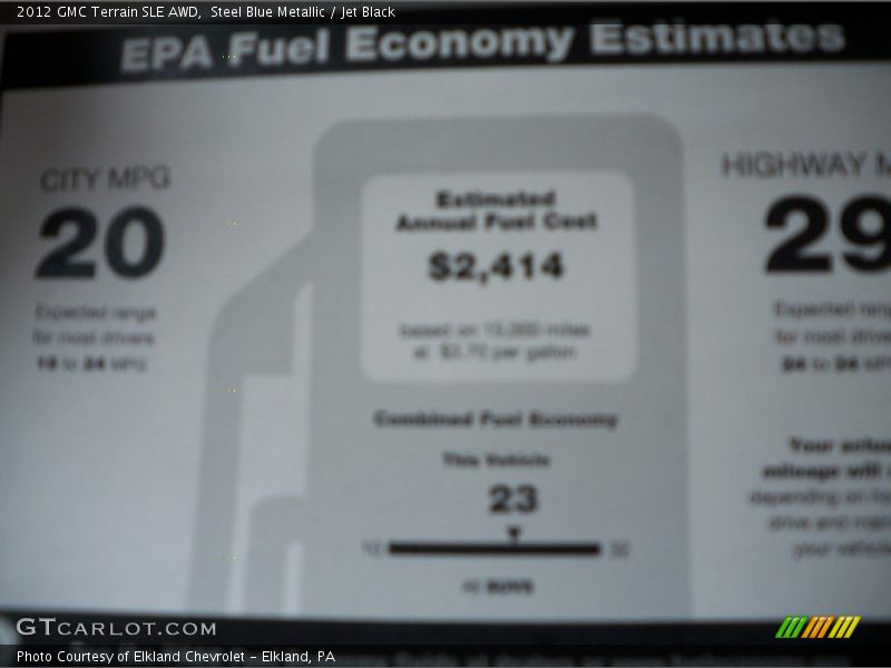 Steel Blue Metallic / Jet Black 2012 GMC Terrain SLE AWD