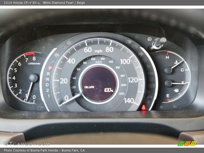 White Diamond Pearl / Beige 2014 Honda CR-V EX-L