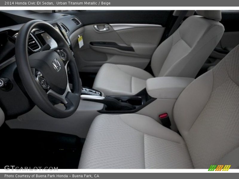 Urban Titanium Metallic / Beige 2014 Honda Civic EX Sedan