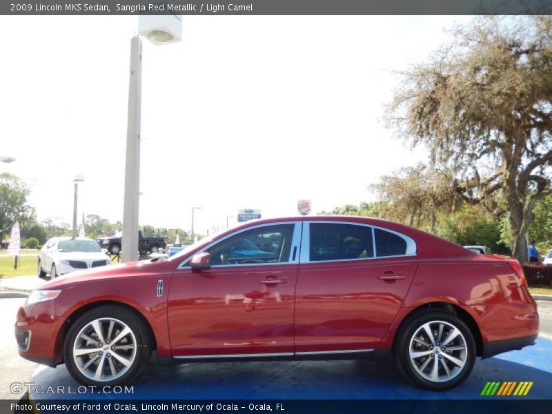 Sangria Red Metallic / Light Camel 2009 Lincoln MKS Sedan