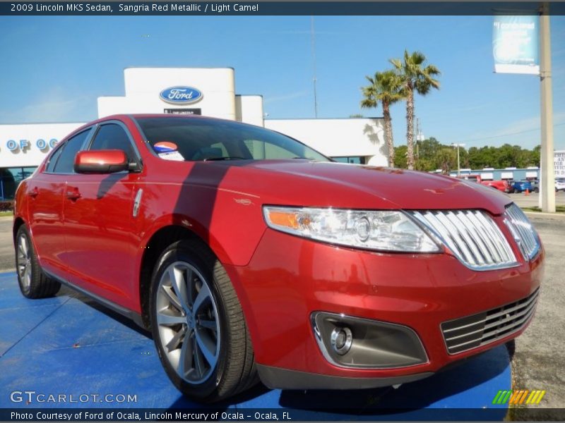 Sangria Red Metallic / Light Camel 2009 Lincoln MKS Sedan