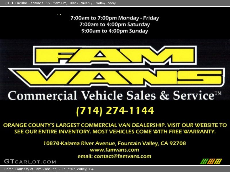 Black Raven / Ebony/Ebony 2011 Cadillac Escalade ESV Premium