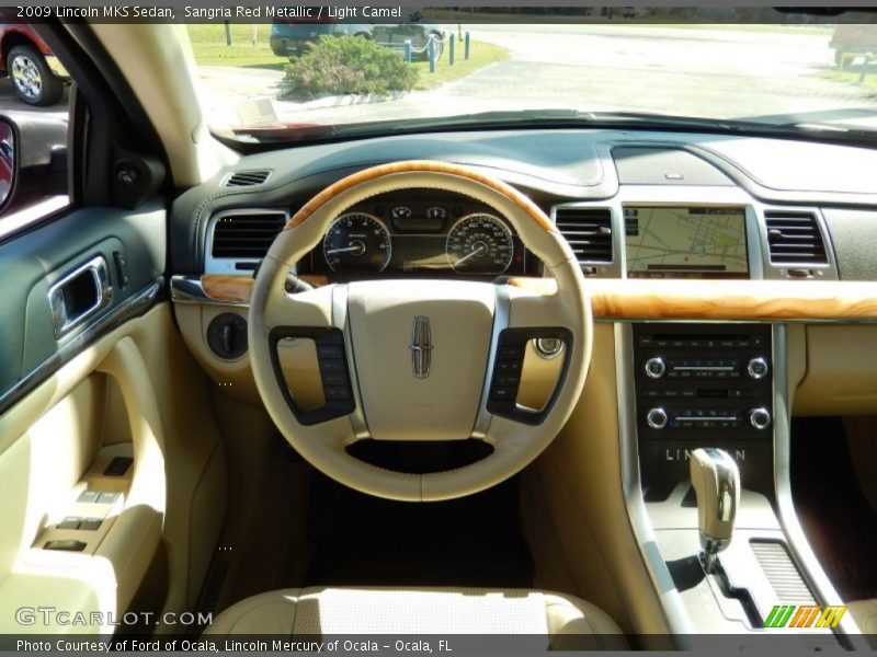 Sangria Red Metallic / Light Camel 2009 Lincoln MKS Sedan