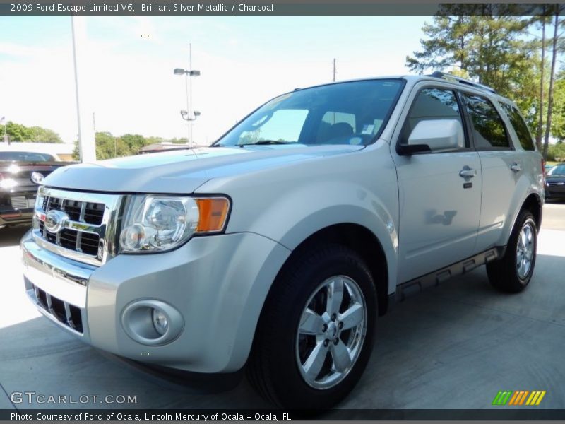 Brilliant Silver Metallic / Charcoal 2009 Ford Escape Limited V6