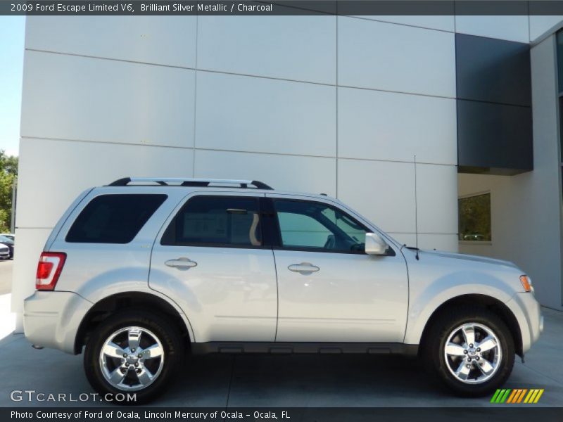 Brilliant Silver Metallic / Charcoal 2009 Ford Escape Limited V6