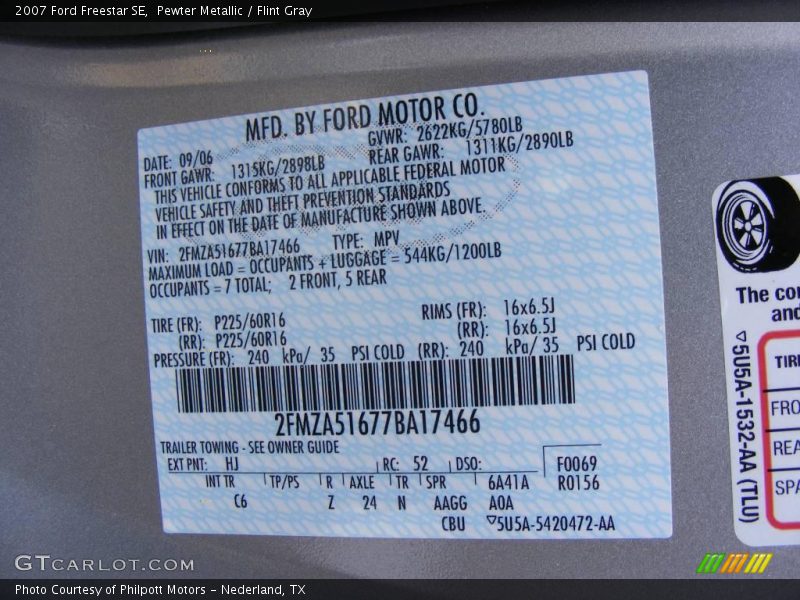 Pewter Metallic / Flint Gray 2007 Ford Freestar SE
