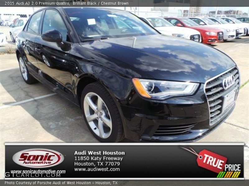 Brilliant Black / Chestnut Brown 2015 Audi A3 2.0 Premium quattro