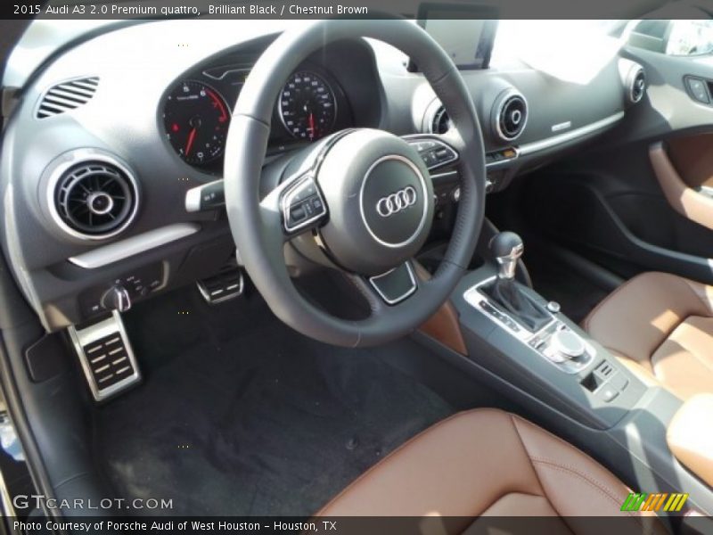 Brilliant Black / Chestnut Brown 2015 Audi A3 2.0 Premium quattro