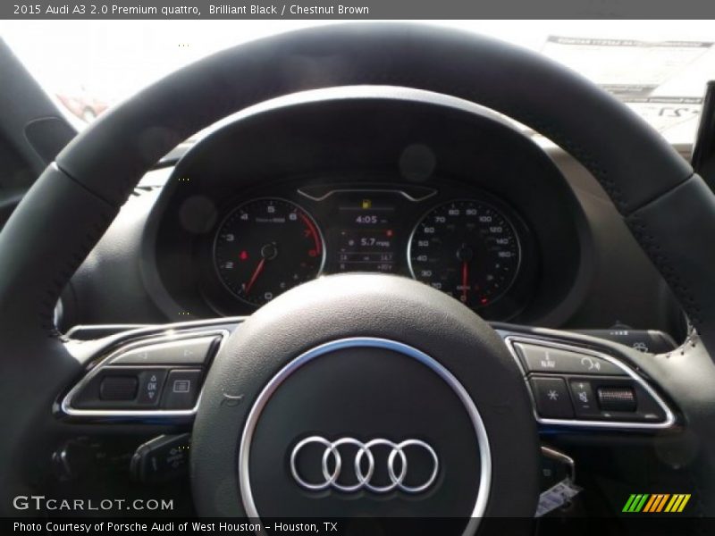 Brilliant Black / Chestnut Brown 2015 Audi A3 2.0 Premium quattro