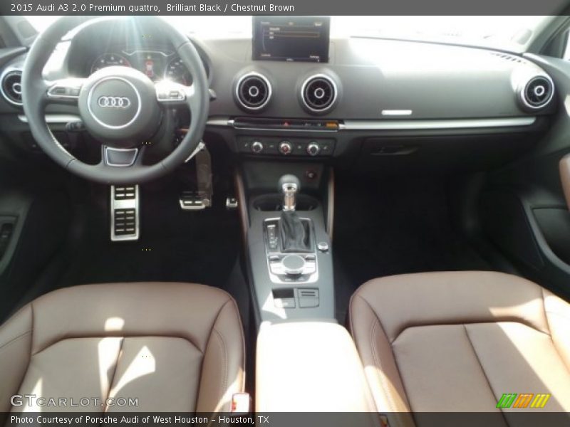 Brilliant Black / Chestnut Brown 2015 Audi A3 2.0 Premium quattro