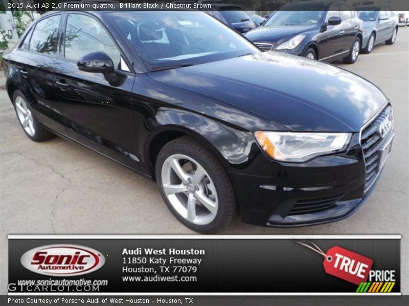 Brilliant Black / Chestnut Brown 2015 Audi A3 2.0 Premium quattro