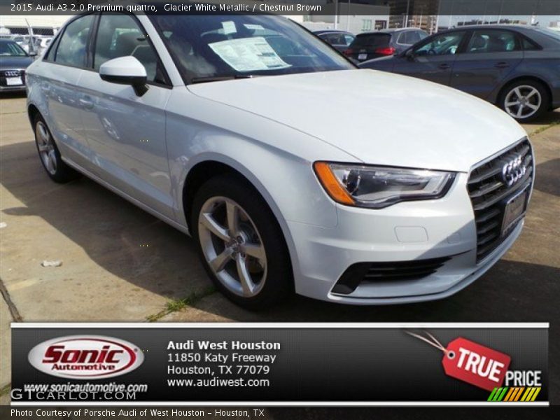 Glacier White Metallic / Chestnut Brown 2015 Audi A3 2.0 Premium quattro