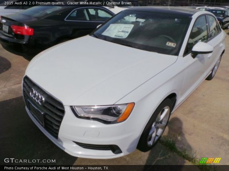 Glacier White Metallic / Chestnut Brown 2015 Audi A3 2.0 Premium quattro