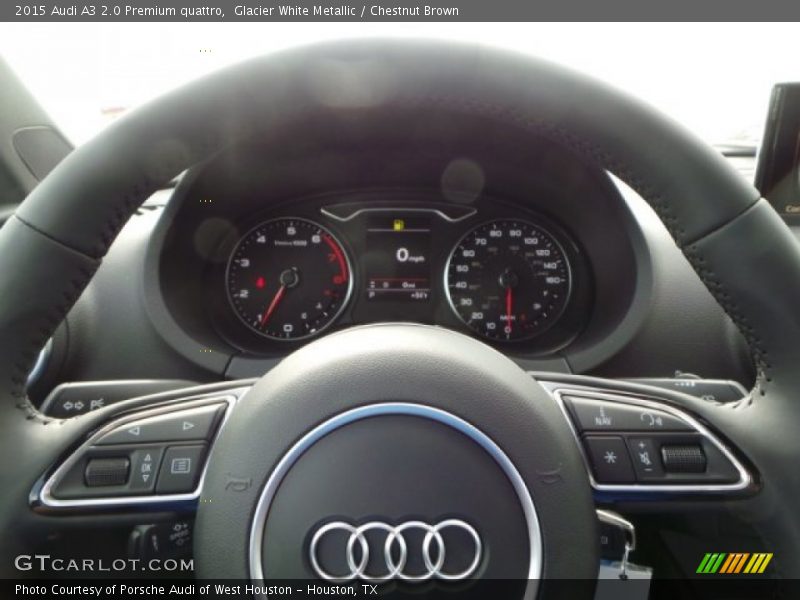 Glacier White Metallic / Chestnut Brown 2015 Audi A3 2.0 Premium quattro