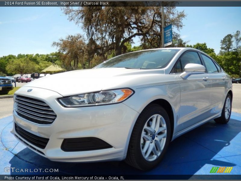 Ingot Silver / Charcoal Black 2014 Ford Fusion SE EcoBoost