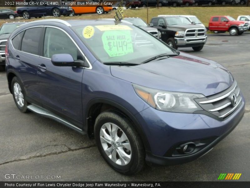 Twilight Blue Metallic / Gray 2012 Honda CR-V EX-L 4WD