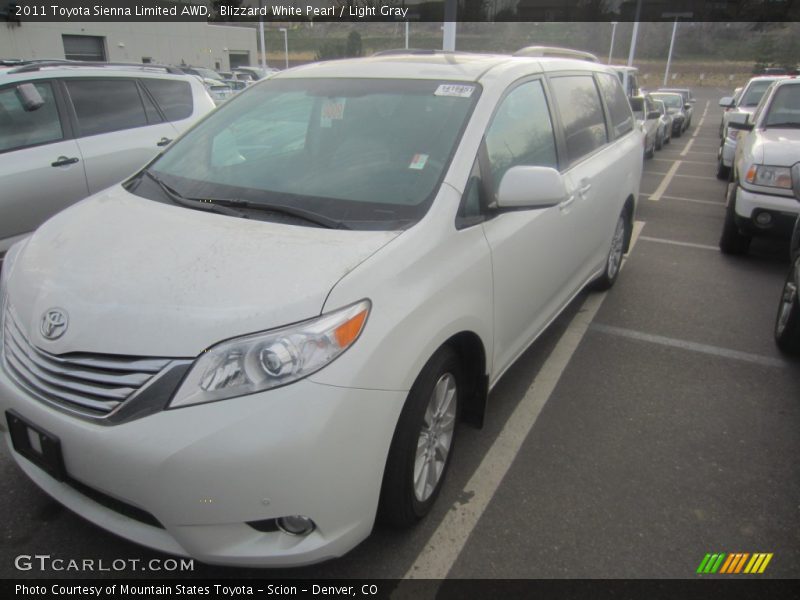 Blizzard White Pearl / Light Gray 2011 Toyota Sienna Limited AWD