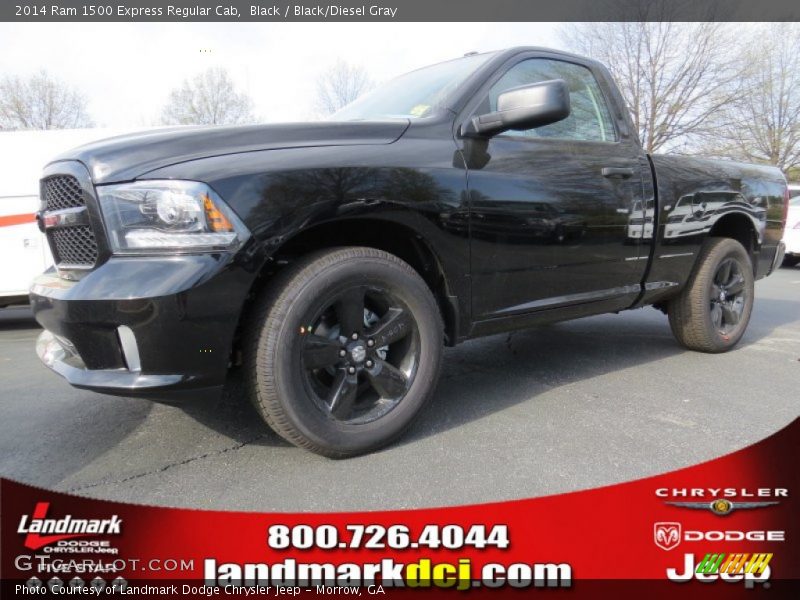 Black / Black/Diesel Gray 2014 Ram 1500 Express Regular Cab