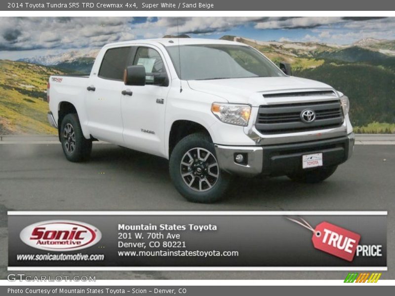 Super White / Sand Beige 2014 Toyota Tundra SR5 TRD Crewmax 4x4