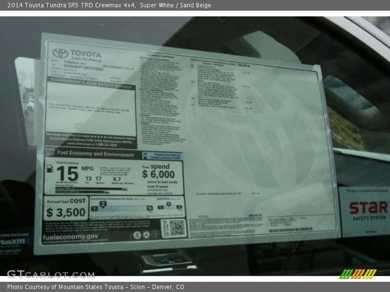 Super White / Sand Beige 2014 Toyota Tundra SR5 TRD Crewmax 4x4