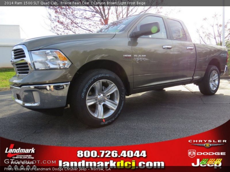 Prairie Pearl Coat / Canyon Brown/Light Frost Beige 2014 Ram 1500 SLT Quad Cab