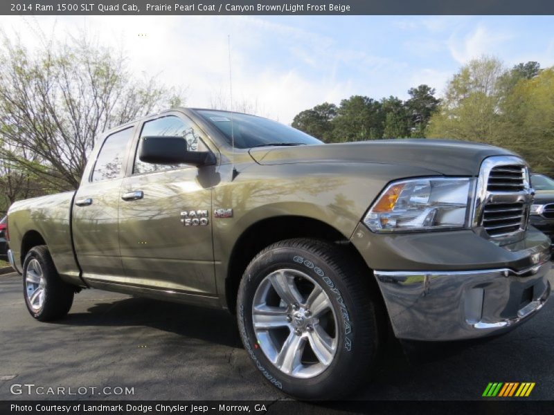 Prairie Pearl Coat / Canyon Brown/Light Frost Beige 2014 Ram 1500 SLT Quad Cab