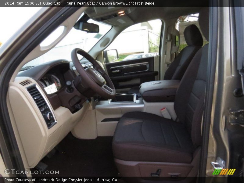 Prairie Pearl Coat / Canyon Brown/Light Frost Beige 2014 Ram 1500 SLT Quad Cab