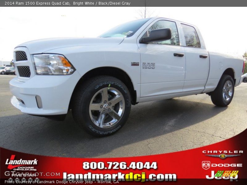 Bright White / Black/Diesel Gray 2014 Ram 1500 Express Quad Cab