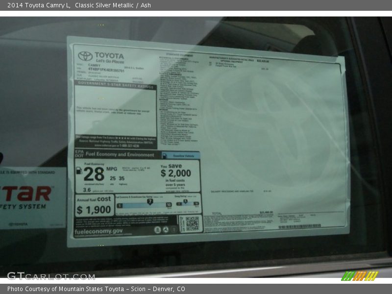 Classic Silver Metallic / Ash 2014 Toyota Camry L