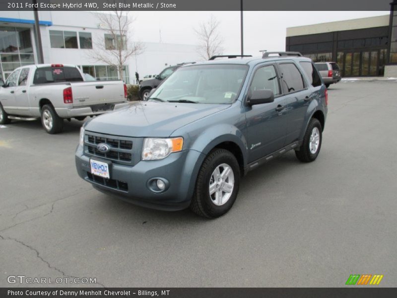 Steel Blue Metallic / Stone 2011 Ford Escape Hybrid 4WD