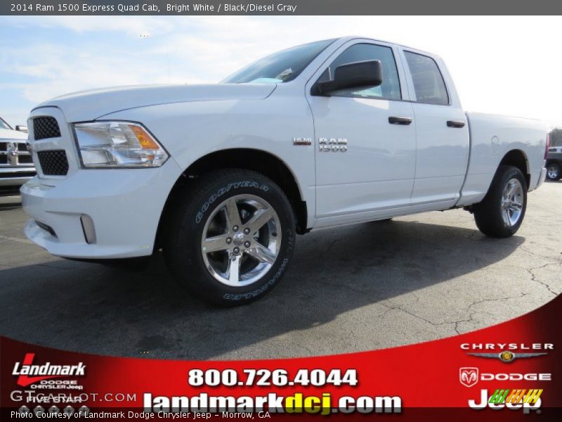 Bright White / Black/Diesel Gray 2014 Ram 1500 Express Quad Cab