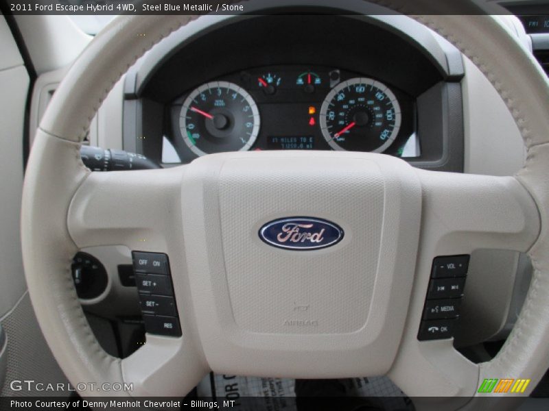 Steel Blue Metallic / Stone 2011 Ford Escape Hybrid 4WD