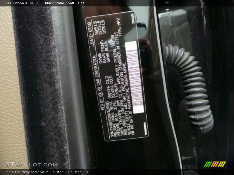 Black Stone / Soft Beige 2010 Volvo XC90 3.2