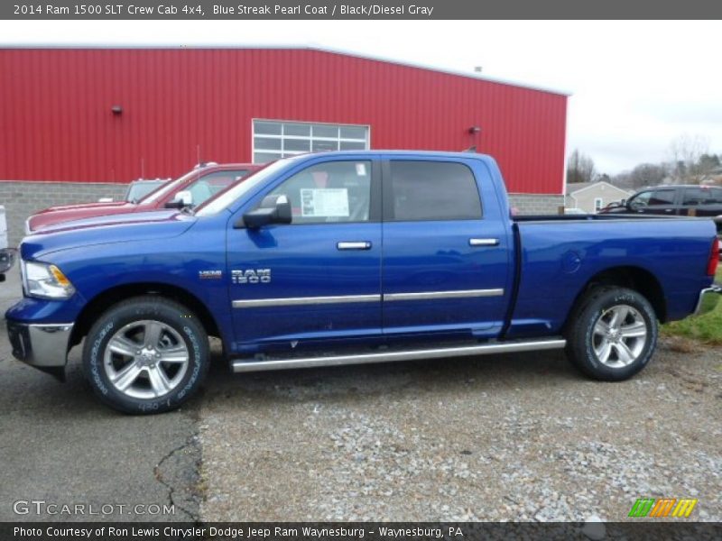 Blue Streak Pearl Coat / Black/Diesel Gray 2014 Ram 1500 SLT Crew Cab 4x4