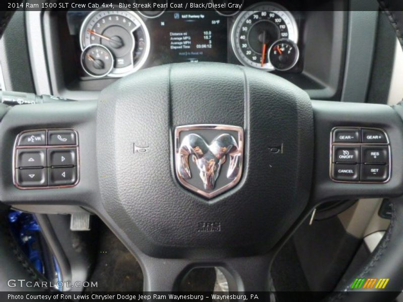 Blue Streak Pearl Coat / Black/Diesel Gray 2014 Ram 1500 SLT Crew Cab 4x4