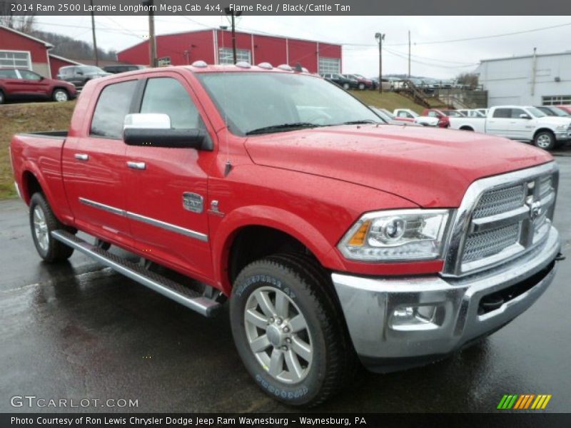 Flame Red / Black/Cattle Tan 2014 Ram 2500 Laramie Longhorn Mega Cab 4x4