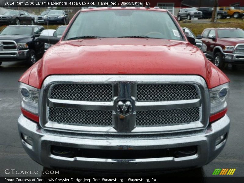 Flame Red / Black/Cattle Tan 2014 Ram 2500 Laramie Longhorn Mega Cab 4x4
