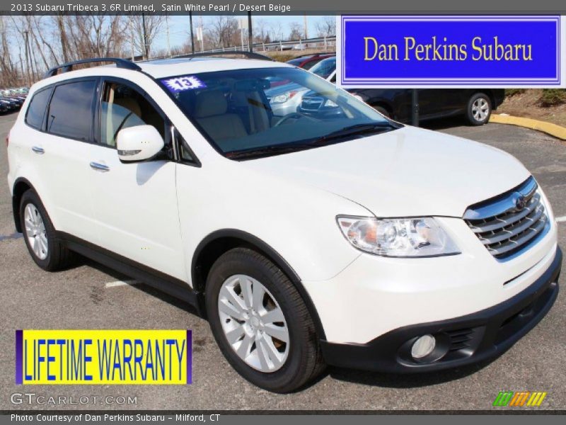 Satin White Pearl / Desert Beige 2013 Subaru Tribeca 3.6R Limited