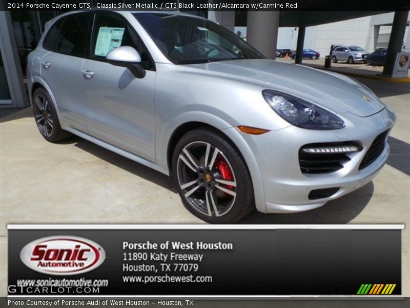 Classic Silver Metallic / GTS Black Leather/Alcantara w/Carmine Red 2014 Porsche Cayenne GTS