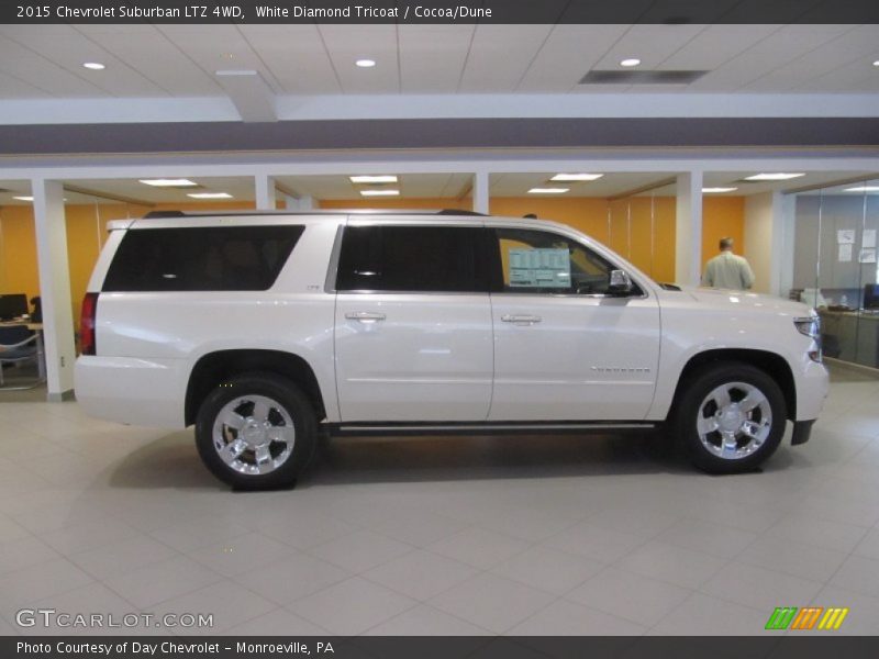White Diamond Tricoat / Cocoa/Dune 2015 Chevrolet Suburban LTZ 4WD