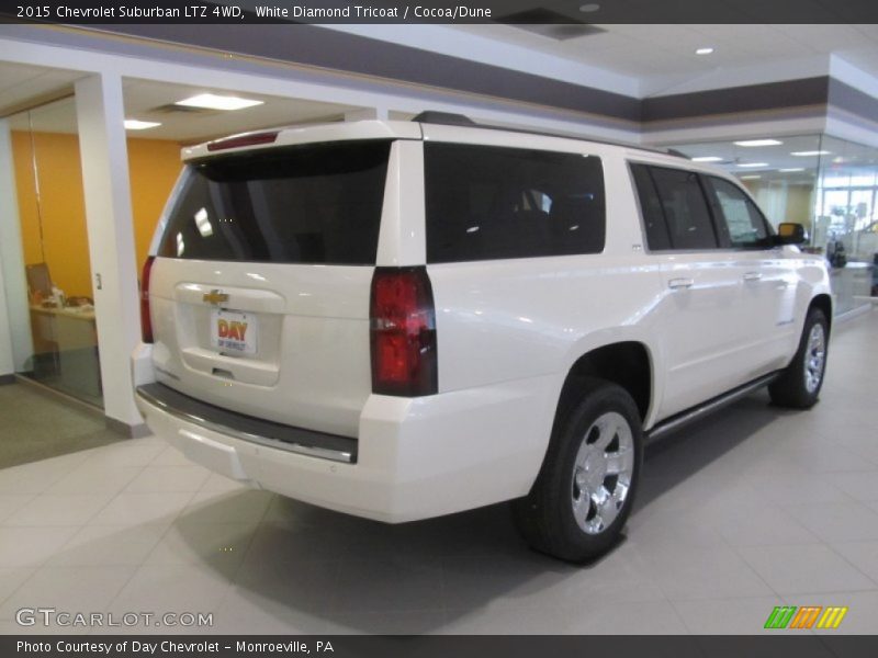 White Diamond Tricoat / Cocoa/Dune 2015 Chevrolet Suburban LTZ 4WD