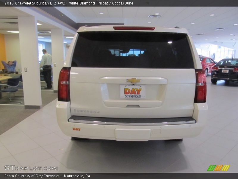 White Diamond Tricoat / Cocoa/Dune 2015 Chevrolet Suburban LTZ 4WD
