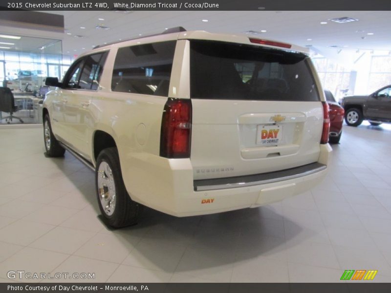 White Diamond Tricoat / Cocoa/Dune 2015 Chevrolet Suburban LTZ 4WD