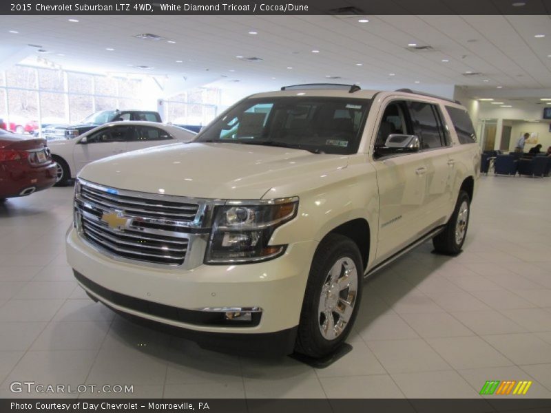 White Diamond Tricoat / Cocoa/Dune 2015 Chevrolet Suburban LTZ 4WD