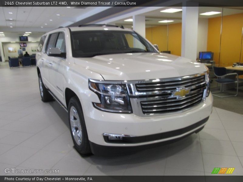 White Diamond Tricoat / Cocoa/Dune 2015 Chevrolet Suburban LTZ 4WD