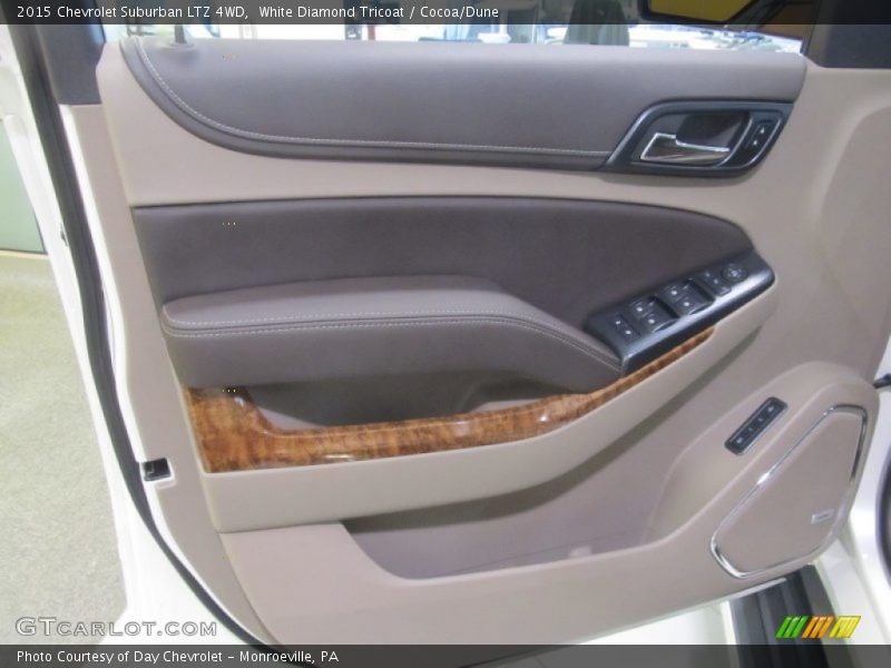 White Diamond Tricoat / Cocoa/Dune 2015 Chevrolet Suburban LTZ 4WD