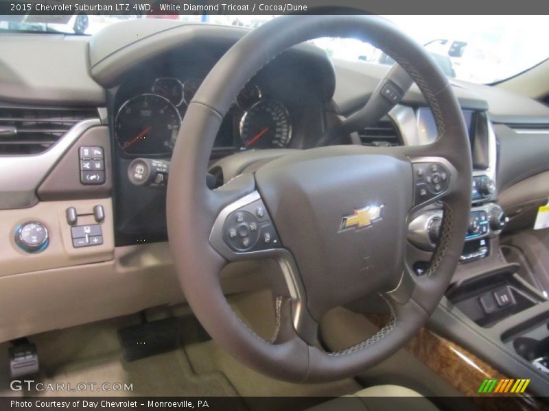 White Diamond Tricoat / Cocoa/Dune 2015 Chevrolet Suburban LTZ 4WD