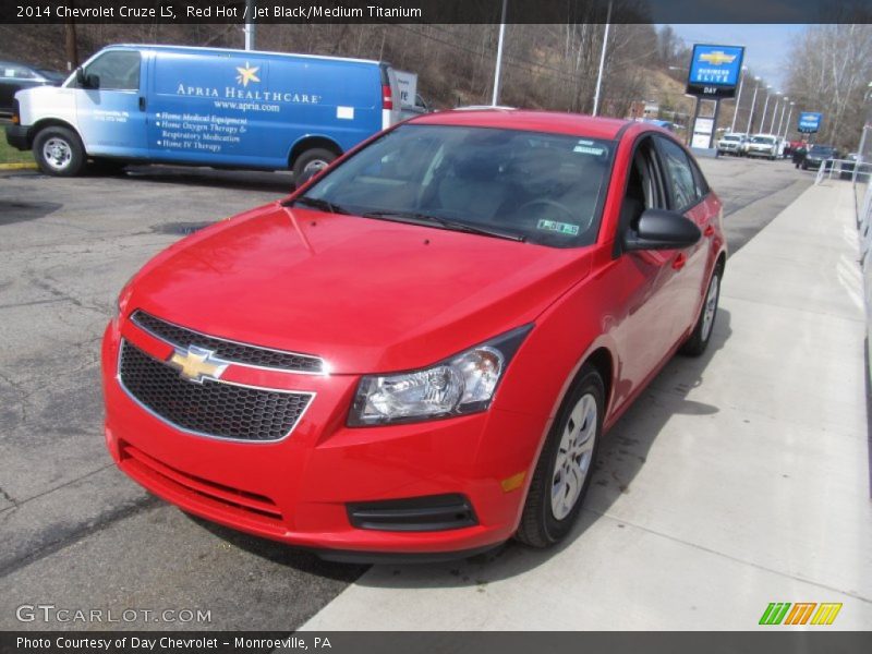 Red Hot / Jet Black/Medium Titanium 2014 Chevrolet Cruze LS