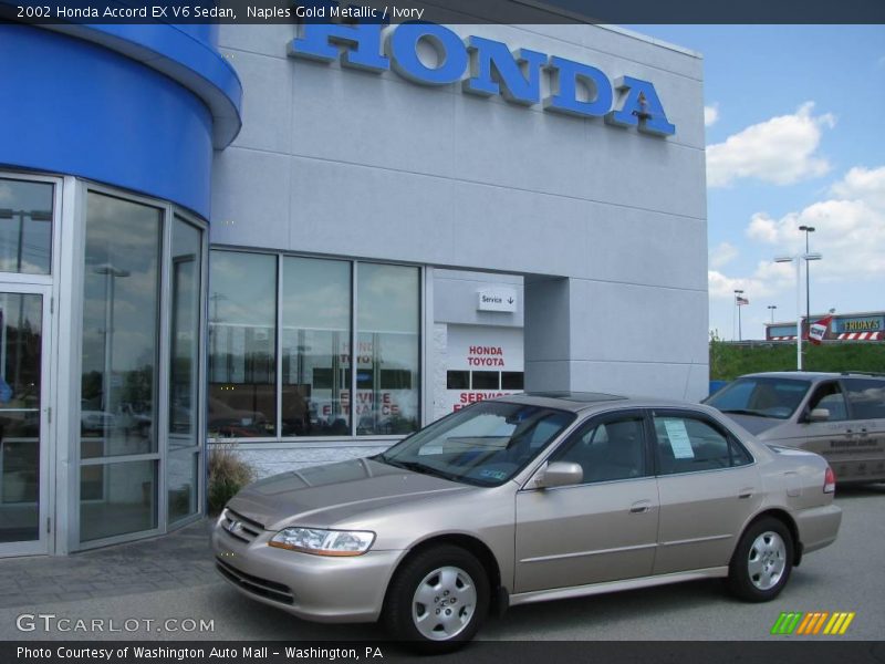 Naples Gold Metallic / Ivory 2002 Honda Accord EX V6 Sedan